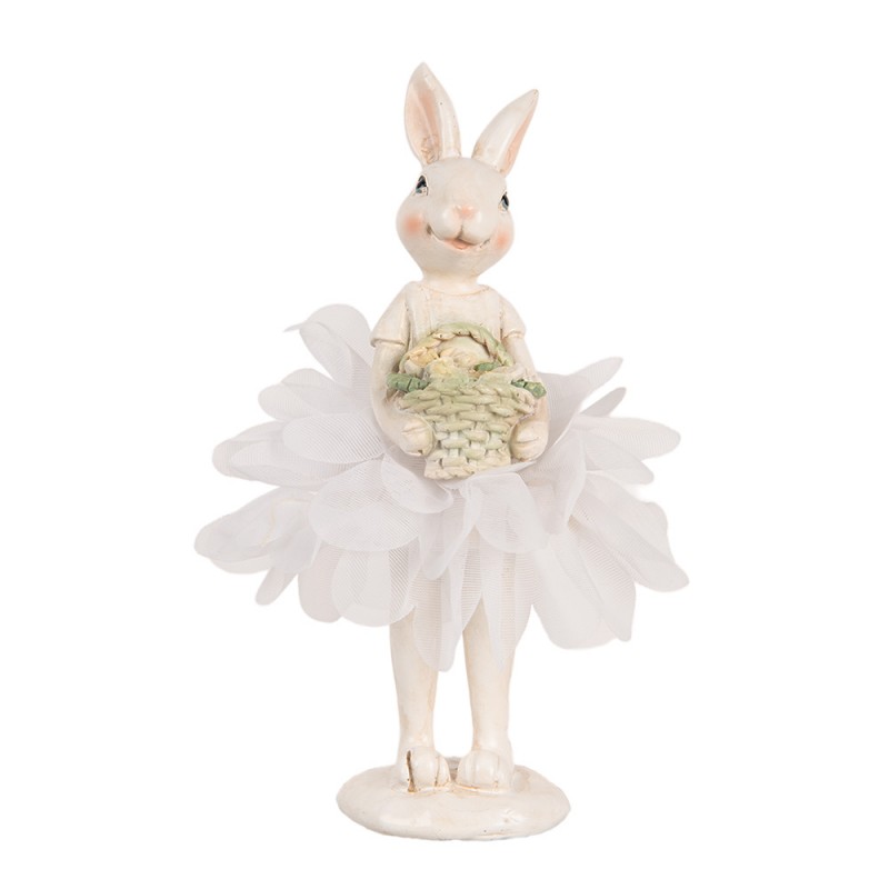 6PR5242 Dekorationsfigur Kaninchen 17 cm Weiß Kunststoff