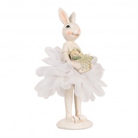 26PR5242 Figurine décorative Lapin 17 cm Blanc Plastique