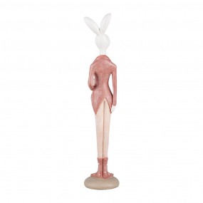 26PR5244 Figurine décorative Lapin 22 cm Blanc Rose Plastique