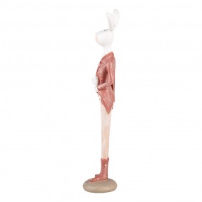 26PR5244 Dekorationsfigur Kaninchen 22 cm Weiß Rosa Kunststoff