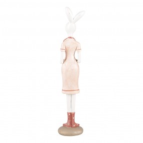 26PR5245 Figurine décorative Lapin 22 cm Blanc Rose Plastique