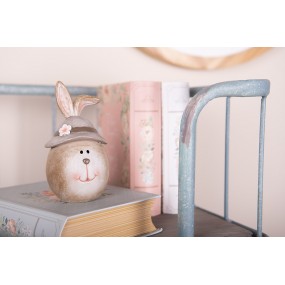 26PR5263 Figurine décorative Lapin Ø 7x13 cm Beige Marron Plastique