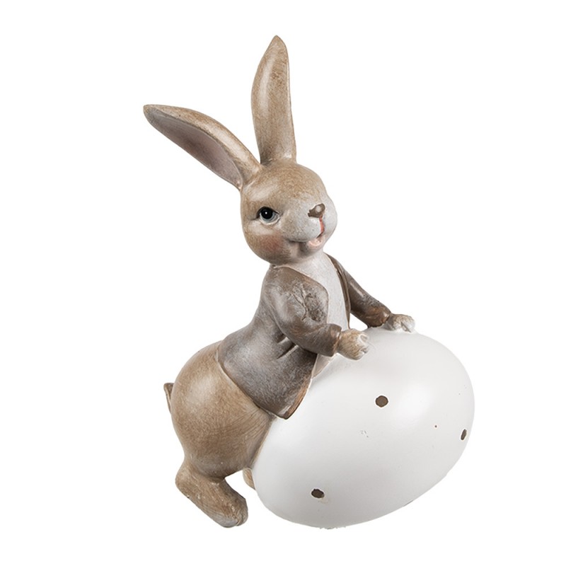 6PR5264 Figurine décorative Lapin 17 cm Beige Plastique