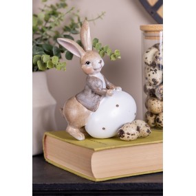 26PR5264 Figurine décorative Lapin 17 cm Beige Plastique