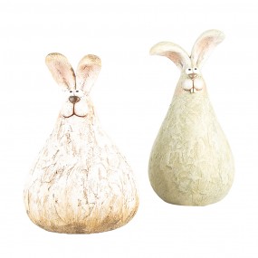 26PR5268 Figurine décorative Lapin 10x9x14 cm Beige Plastique