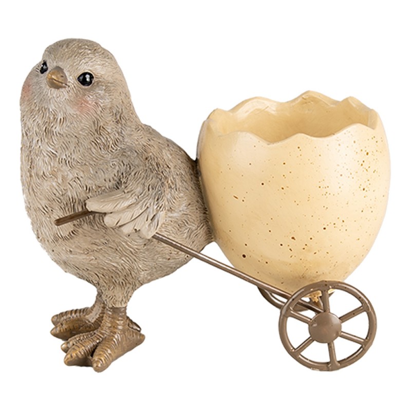 6PR5269 Decorative Figurine Chick 13x7x11 cm Grey Plastic