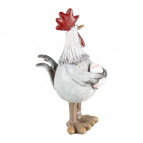 26PR5271 Decorative Figurine Chicken 4x6x9 cm Grey Plastic