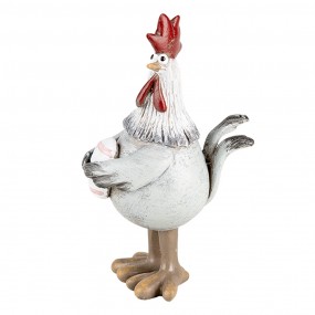 26PR5271 Decorative Figurine Chicken 4x6x9 cm Grey Plastic