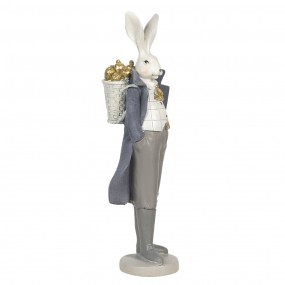 26PR3182 Figurine Rabbit 11x10x37 cm Blue Polyresin Home Accessories