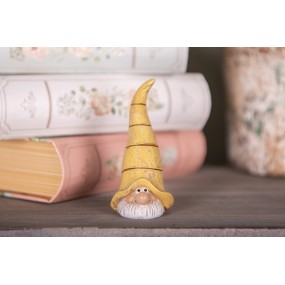 26PR5276 Figurine décorative Gnome 4x4x8 cm Jaune Plastique