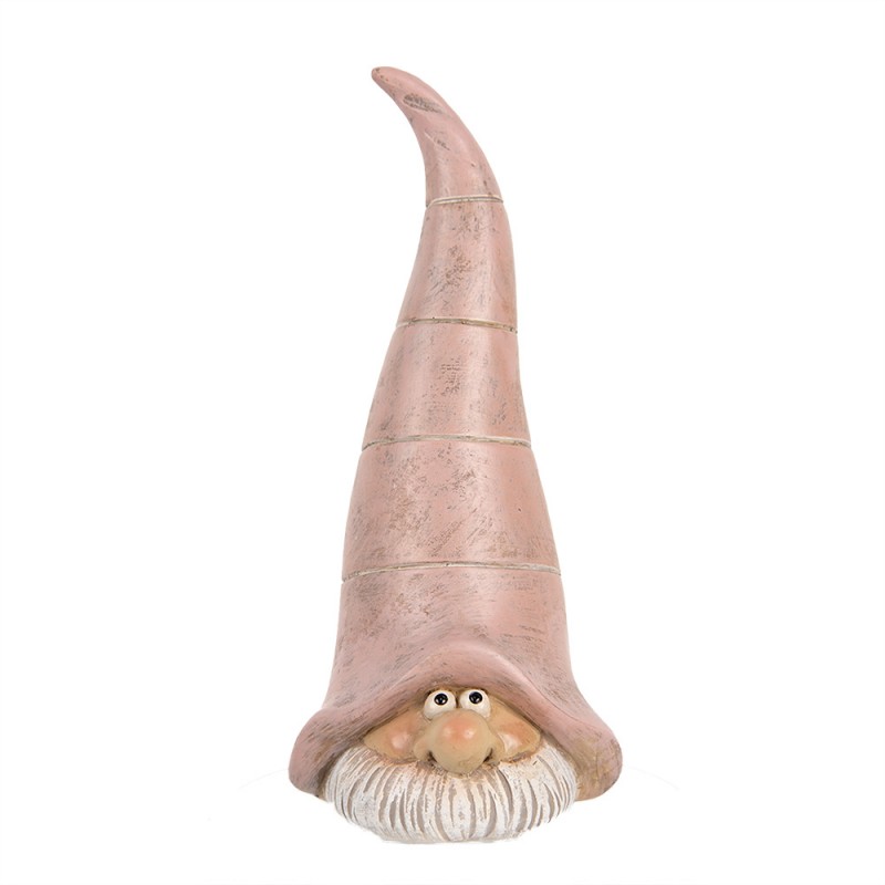 6PR5277 Figurine décorative Gnome 6x6x13 cm Rose Plastique