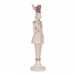 26PR5117 Figurine décorative Lapin 44 cm Blanc Rose Plastique