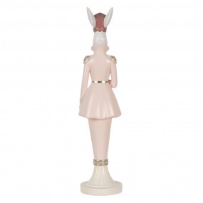 26PR5117 Figurine décorative Lapin 44 cm Blanc Rose Plastique