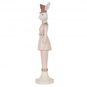 26PR5117 Figurine décorative Lapin 44 cm Blanc Rose Plastique