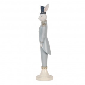 26PR5118 Decorative Figurine Rabbit 45 cm White Blue Plastic