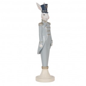 26PR5119 Figurine décorative Lapin 35 cm Blanc Bleu Plastique