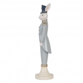 26PR5119 Figurine décorative Lapin 35 cm Blanc Bleu Plastique