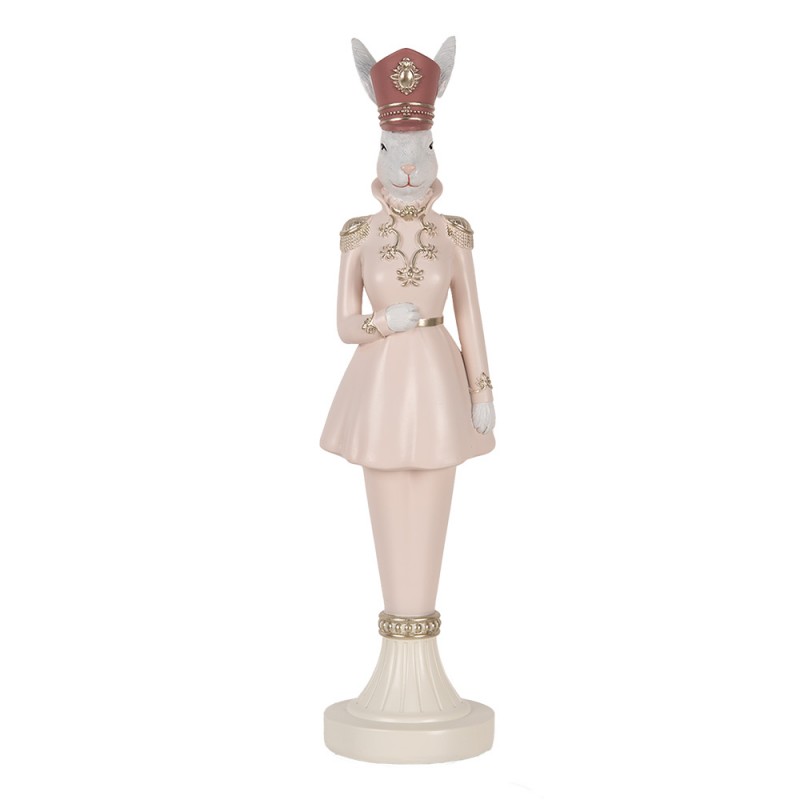 6PR5120 Figurine décorative Lapin 35 cm Blanc Rose Plastique