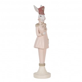 26PR5120 Figurine décorative Lapin 35 cm Blanc Rose Plastique