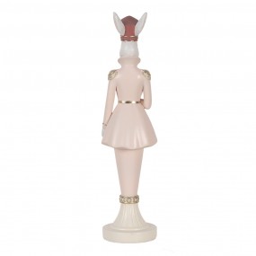 26PR5120 Figurine décorative Lapin 35 cm Blanc Rose Plastique