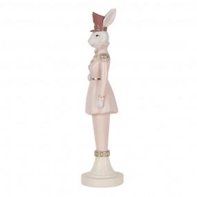 26PR5120 Figurine décorative Lapin 35 cm Blanc Rose Plastique