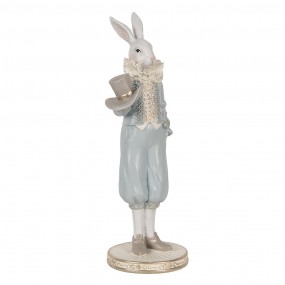 26PR5121 Figurine décorative Lapin 31 cm Blanc Bleu Plastique