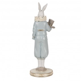 26PR5121 Decorative Figurine Rabbit 31 cm White Blue Plastic