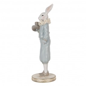 26PR5121 Figurine décorative Lapin 31 cm Blanc Bleu Plastique