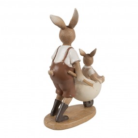 26PR5126 Decorative Figurine Rabbits 15x7x21 cm Brown Beige Plastic