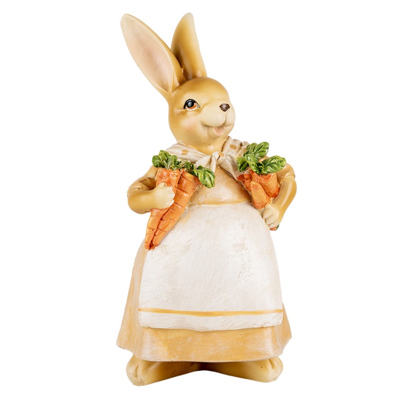 6PR5234 Figurine décorative Lapin 20 cm Marron Plastique