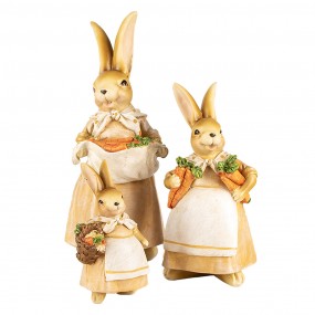 26PR5234 Figurine décorative Lapin 20 cm Marron Plastique