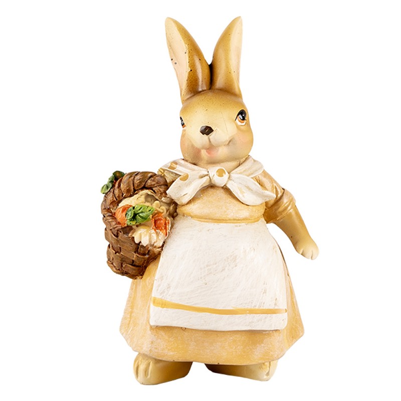 6PR5235 Figurine décorative Lapin 13 cm Marron Plastique