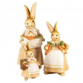 26PR5235 Figurine décorative Lapin 13 cm Marron Plastique