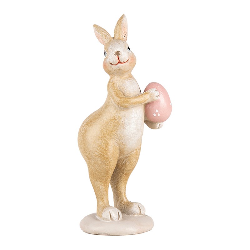 6PR5236 Decorative Figurine Rabbit 13 cm Beige Plastic