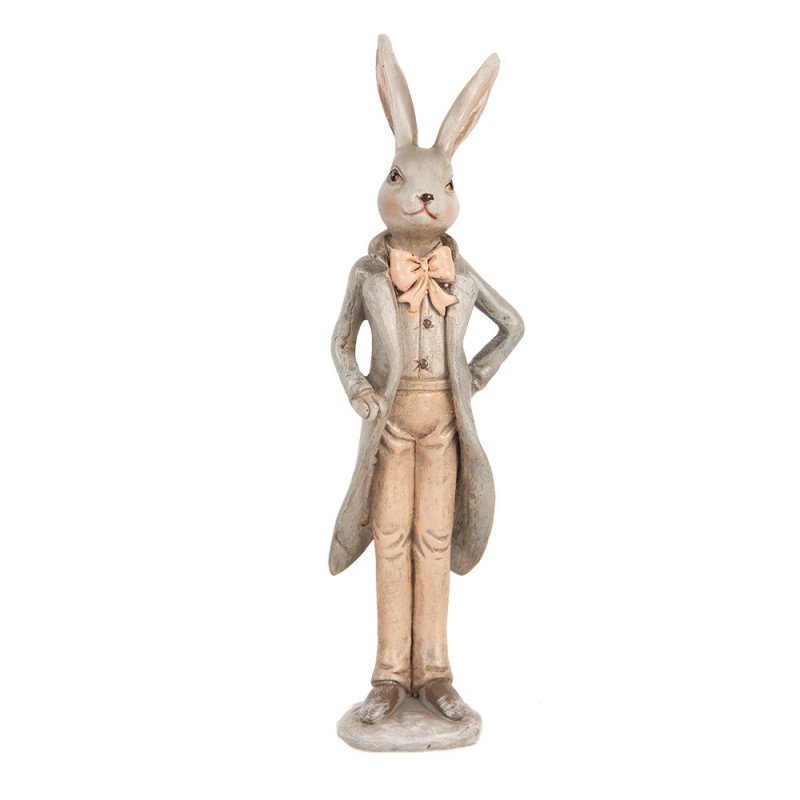 6PR5240 Decorative Figurine Rabbit 17 cm Beige Plastic