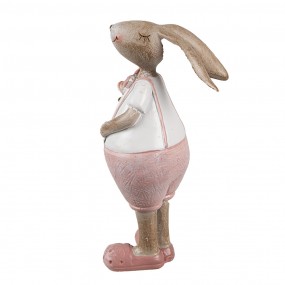 26PR5246 Figurine décorative Lapin 11 cm Beige Rose Plastique