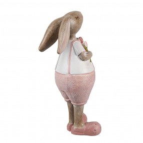 26PR5246 Decorative Figurine Rabbit 11 cm Beige Pink Plastic