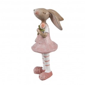 26PR5247 Decoratie Beeld Konijn 11 cm Beige Roze Kunststof