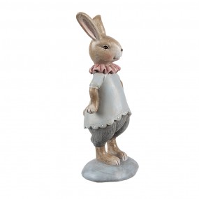 26PR5257 Figurine décorative Lapin 19 cm Beige Bleu Plastique