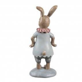 26PR5257 Figurine décorative Lapin 19 cm Beige Bleu Plastique