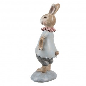 26PR5257 Figurine décorative Lapin 19 cm Beige Bleu Plastique