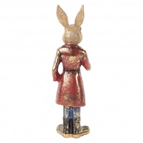 26PR5487 Figurine décorative Lapin 25 cm Marron Rouge Plastique