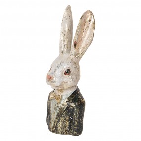 26PR5488 Decorative Figurine Rabbit 32 cm White Green Plastic