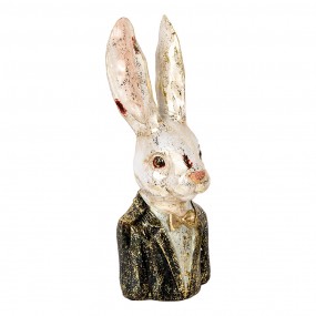 26PR5488 Figurine décorative Lapin 32 cm Blanc Vert Plastique