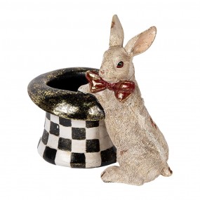 26PR5492 Decorative Figurine Rabbit 25x16x23 cm Beige Black Plastic