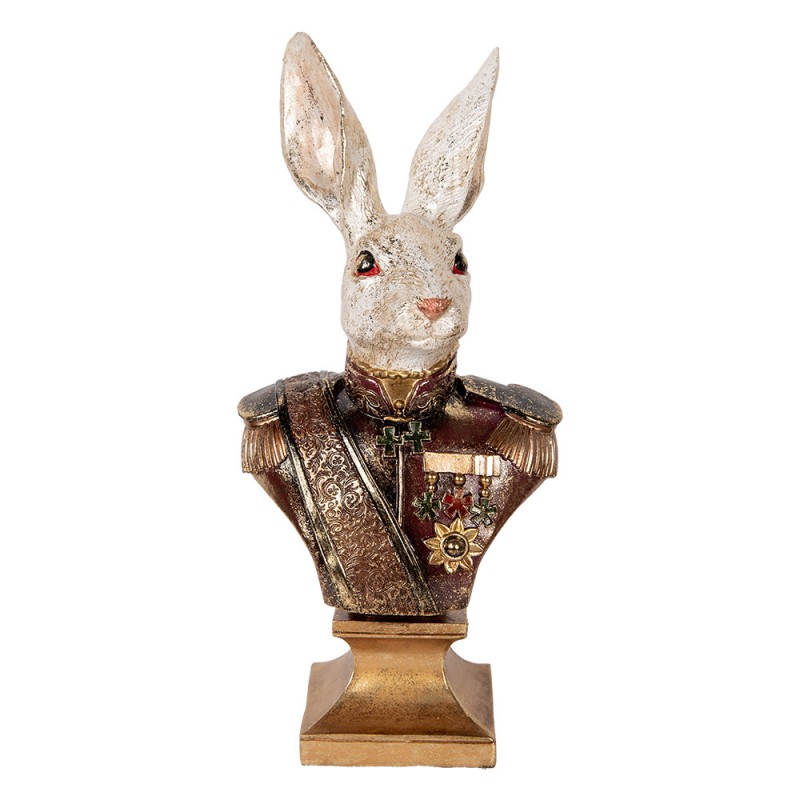 6PR5498 Figurine décorative Lapin 50 cm Blanc Rouge Plastique