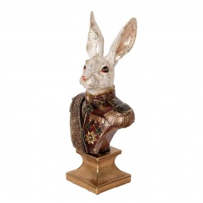 26PR5498 Figurine décorative Lapin 50 cm Blanc Rouge Plastique