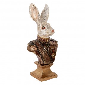 26PR5498 Figurine décorative Lapin 50 cm Blanc Rouge Plastique