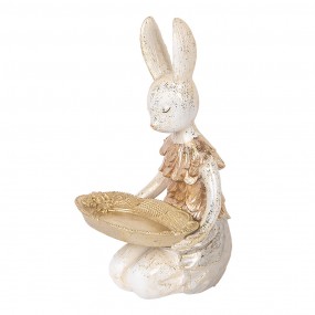 26PR5500 Figurine décorative Lapin 26 cm Beige Couleur or Plastique