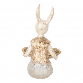 26PR5500 Figurine décorative Lapin 26 cm Beige Couleur or Plastique